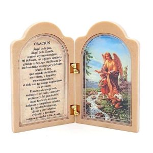 Díptico Ángel de la Guarda, con oración, capilla "Protégeme"