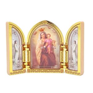 Tríptico Virgen del Carmen, ángeles orantes, dos modelos