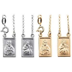 Escapulari d'estil tradicional en plata, dos models
