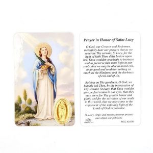 Estampa St. Lucy con medalla dorada