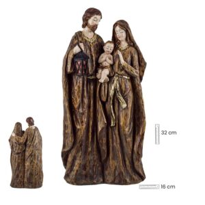Figura belén, Misterio Sagrada Familia, estilo tradicional, tonos tierra, 32 cm
