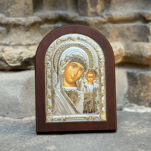 icono virgen kazan madera plata oro