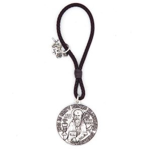 Medalla llar, Sant Benet patró d'Europa, bany de plata