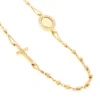rosario oro 18k y circonitas transparentes detalle medalla milagrosa y cruz