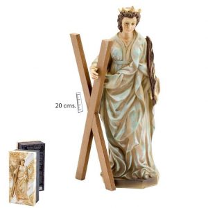 Figura santa Eulalia de Barcelona, cruz de madera, 20 cm