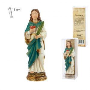 Figura de Santa Lucía, patrona de la vista, caja plástico, 11 cm
