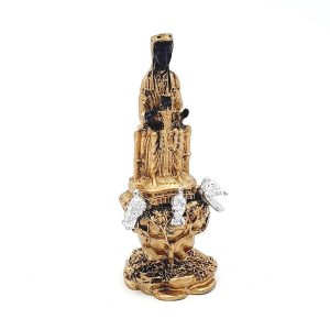Figura de la Mare de Déu de Montserrat amb coloms, 10 cm